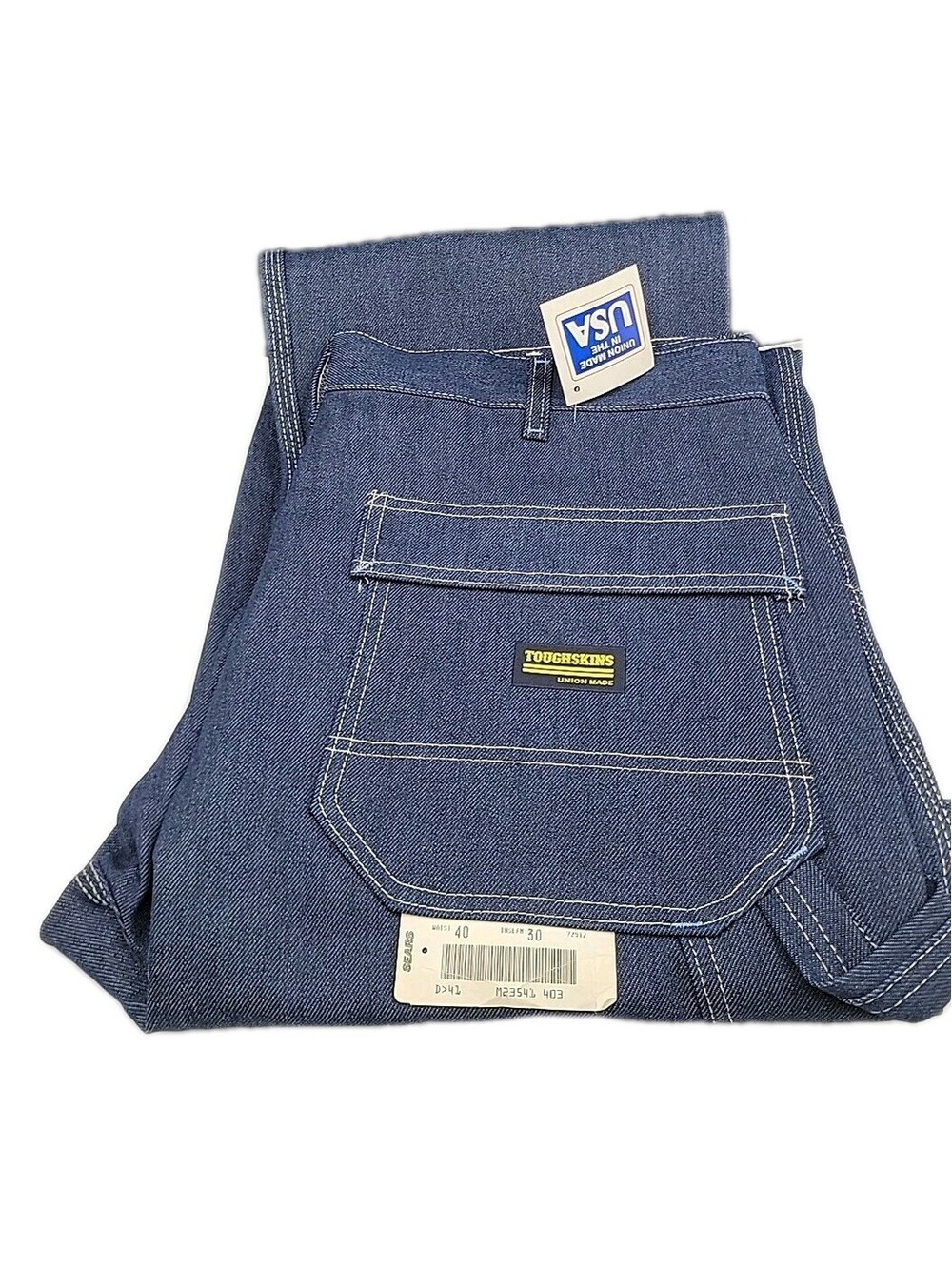 NEW Vintage WearTuff Sears Denim Men 40 X 30 Blue Carpenter Jean USA Union Made